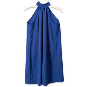 Royal Blue Halter Neck Swing Dress, Size XS